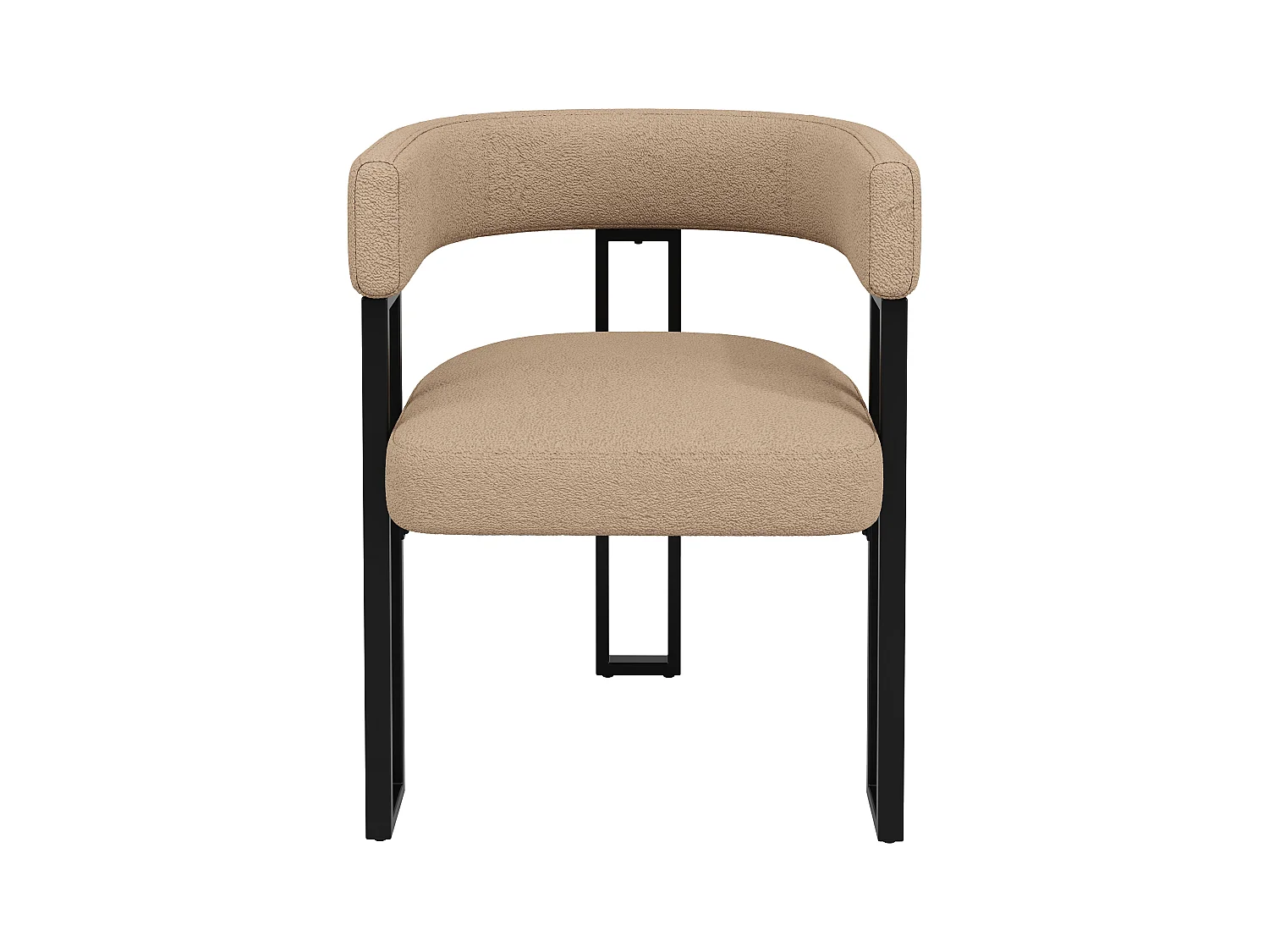 4er-Set Esszimmerstühle - 54 x 51,5 x 72 cm - geschwungene Rückenlehne - Stoff + Metall - braun