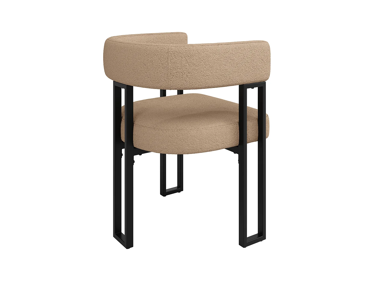 4er-Set Esszimmerstühle - 54 x 51,5 x 72 cm - geschwungene Rückenlehne - Stoff + Metall - braun