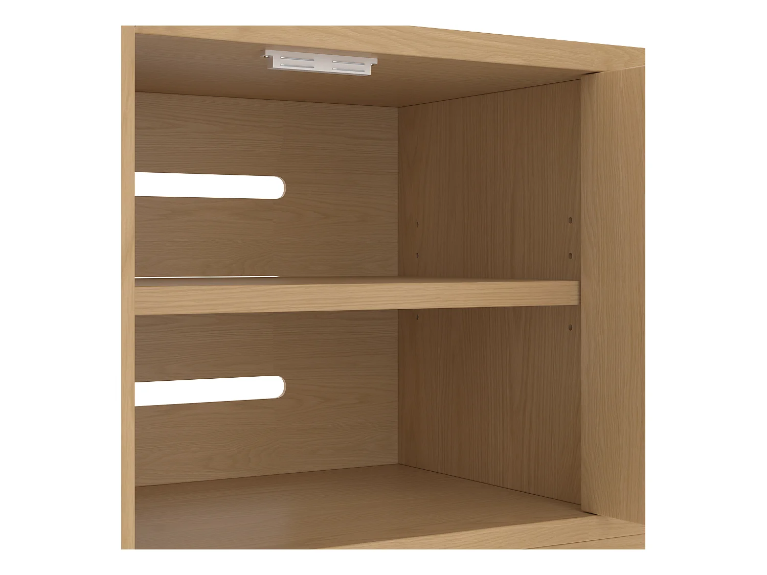 Versteckte Katzentoilette – 140 x 40 x 45,5 cm – Integrierter Kratzbaum und Belüftung – Spanplatte – Natur
