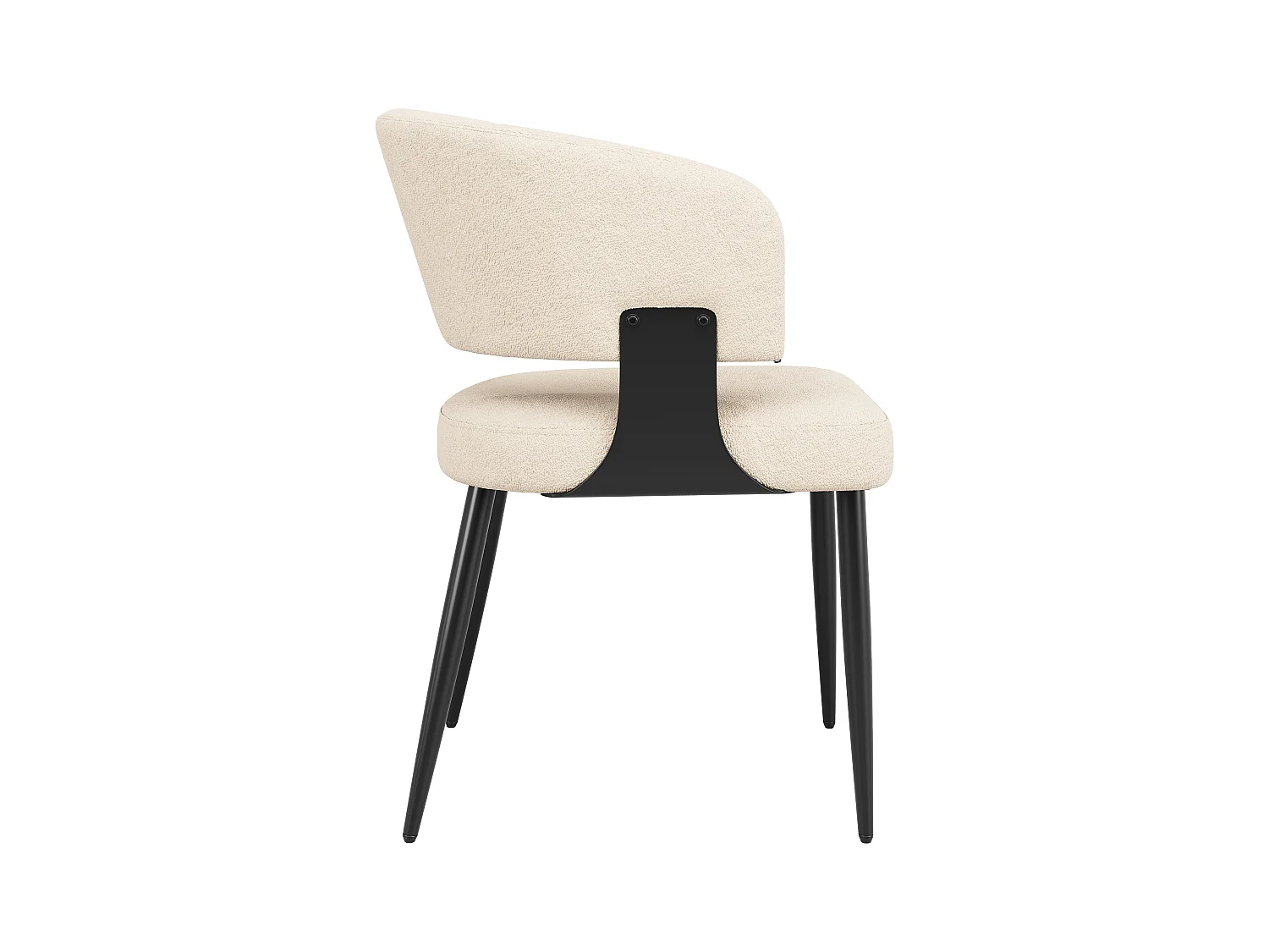 Lot de 4 chaises de salle à manger - 54 x 59 x 81.5 cm - chaise maquillage - Tissu + Métal - beige