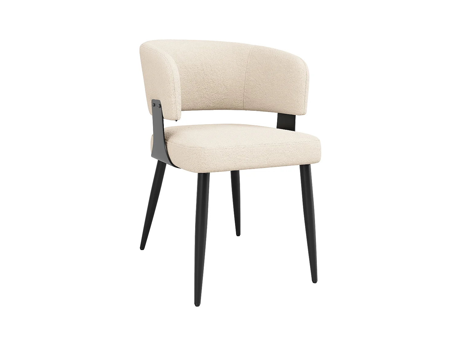 Lot de 4 chaises de salle à manger - 54 x 59 x 81.5 cm - chaise maquillage - Tissu + Métal - beige