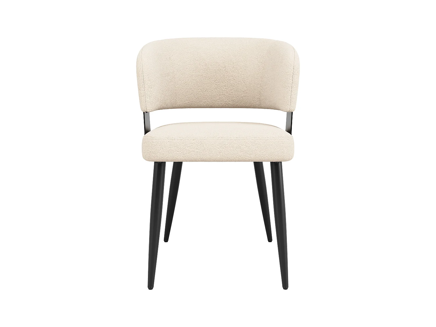 Lot de 6 chaises de salle à manger - 54 x 59 x 81.5 cm - chaise maquillage - Tissu + Métal - beige