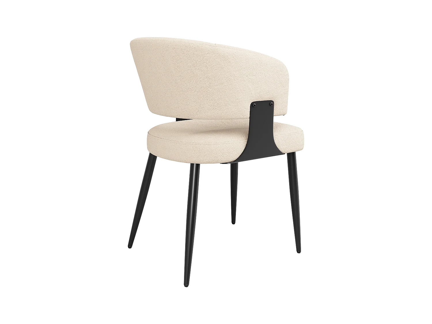 Lot de 6 chaises de salle à manger - 54 x 59 x 81.5 cm - chaise maquillage - Tissu + Métal - beige