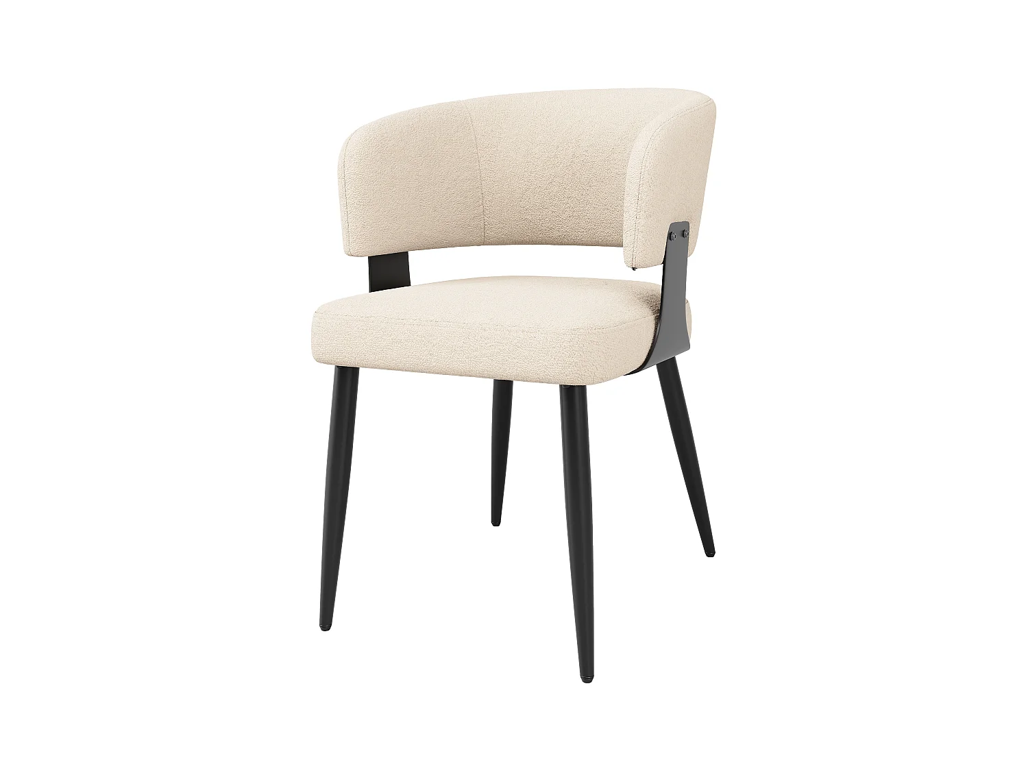 Lot de 6 chaises de salle à manger - 54 x 59 x 81.5 cm - chaise maquillage - Tissu + Métal - beige