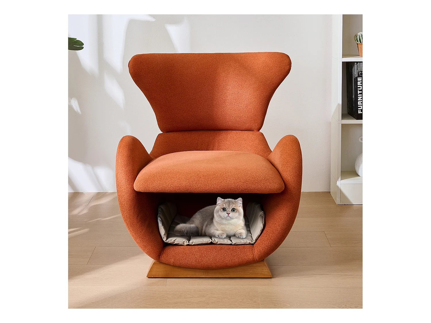 Canapé simple – 66 x 55 x 76 cm - fauteuil lounge adapté aux animaux de compagnie - bois - rouge