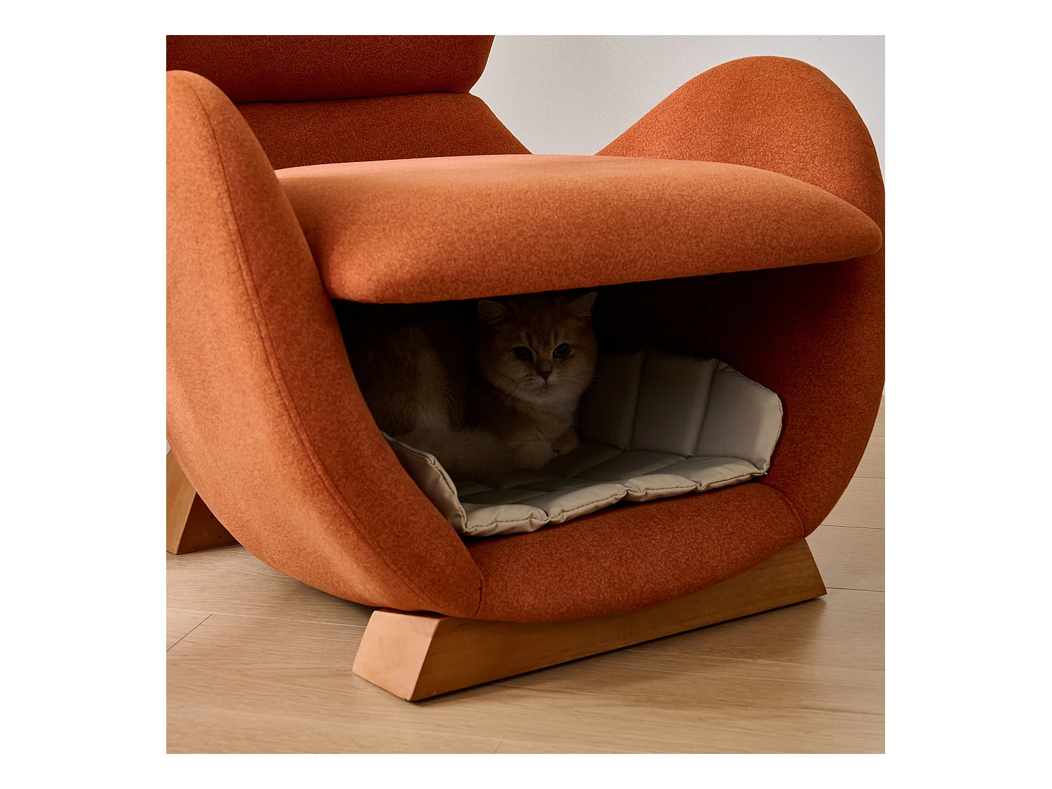 Canapé simple – 66 x 55 x 76 cm - fauteuil lounge adapté aux animaux de compagnie - bois - rouge