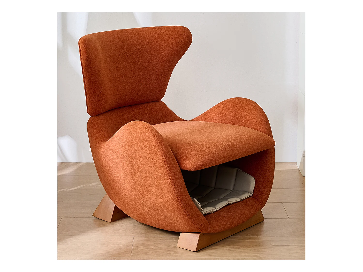 Canapé simple – 66 x 55 x 76 cm - fauteuil lounge adapté aux animaux de compagnie - bois - rouge