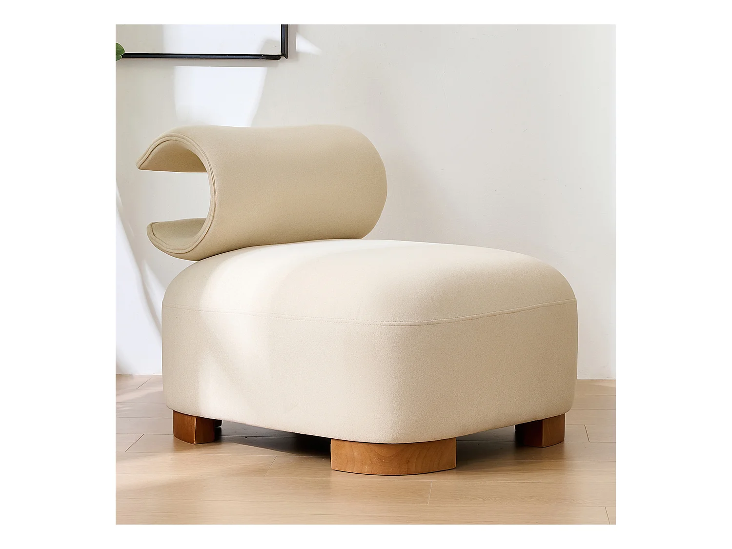 Sofa z legowiskiem dla kota - 79 x 69 x 64 cm - futon dla zwierząt - Drewno - Beżowy