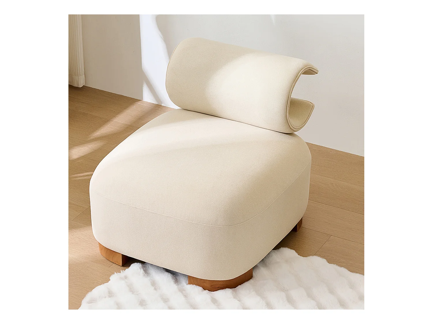 Sofa z legowiskiem dla kota - 79 x 69 x 64 cm - futon dla zwierząt - Drewno - Beżowy