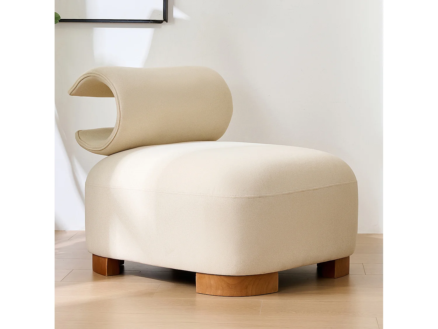 Canapé avec grotte pour chat - 79 x 69 x 64 cm - futon adapté aux animaux de compagnie - bois - beige