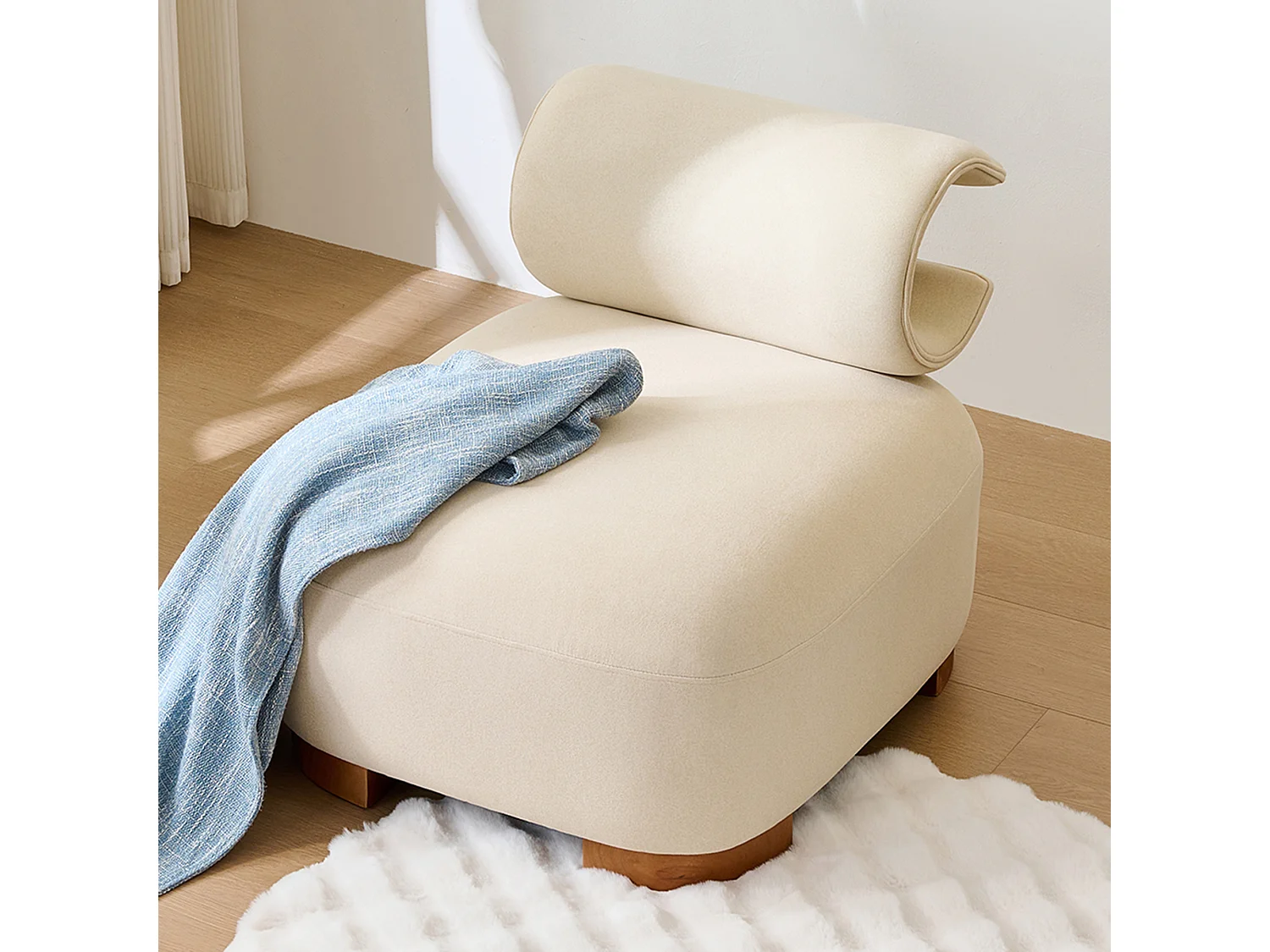 Canapé avec grotte pour chat - 79 x 69 x 64 cm - futon adapté aux animaux de compagnie - bois - beige