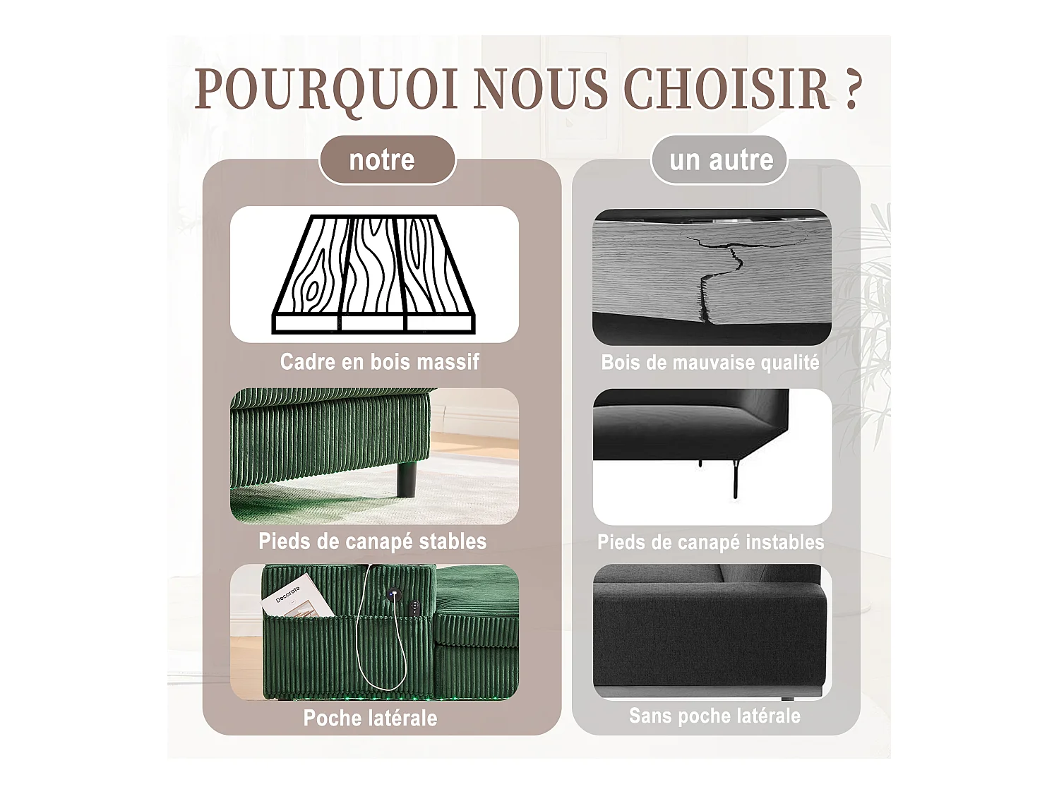 Canapé 1 place convertible en velours vert – double couche pliable – avec LED & port USB - 350kg / 128x85cm