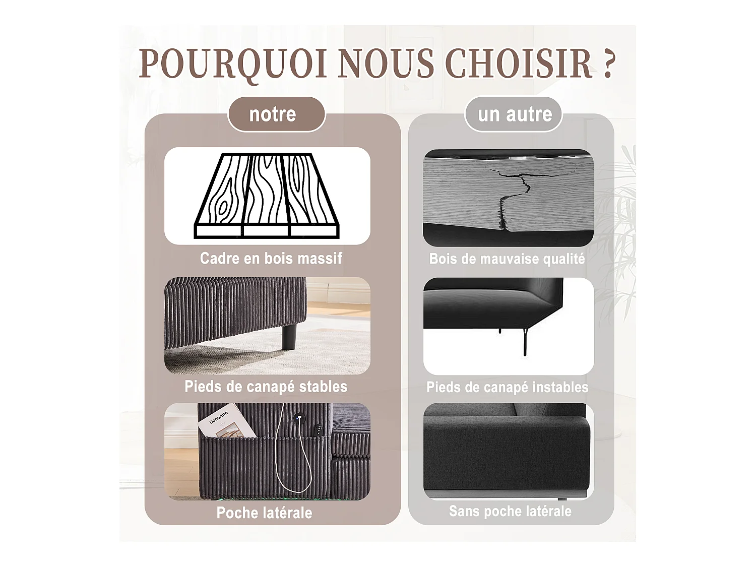 Canapé 1 place convertible en velours gris  – double couche pliable – avec LED & port USB - 350kg / 128x85cm