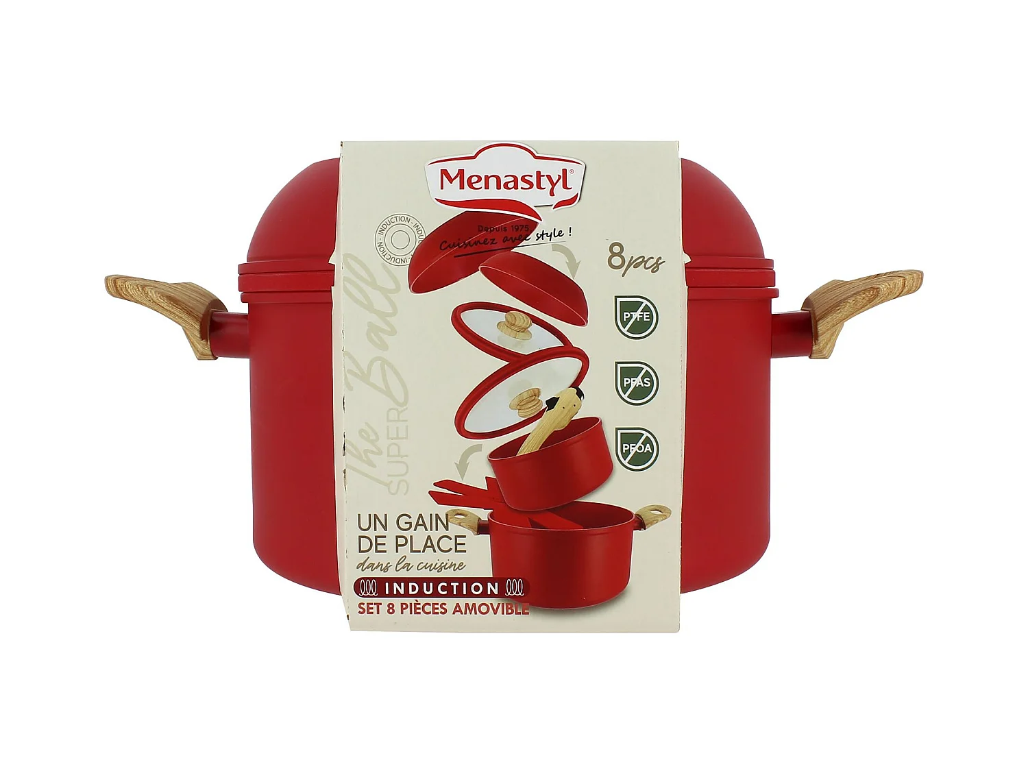 Menastyl - Set 8 Pieces Super Ball Colorama En Aluminium Recycle Magenta