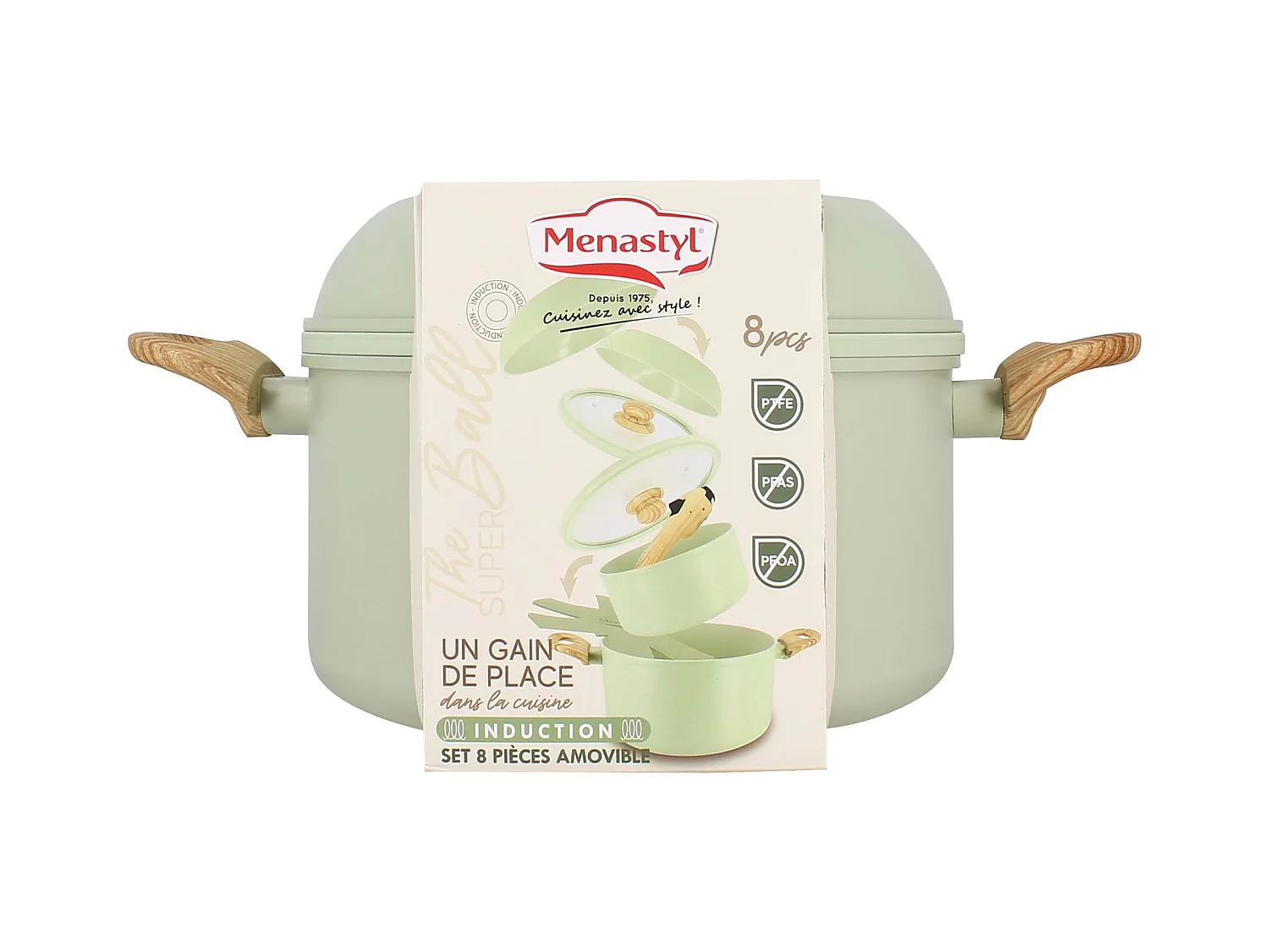 Menastyl - Set 8 Pieces Super Ball Colorama En Aluminium Recycle Celadon