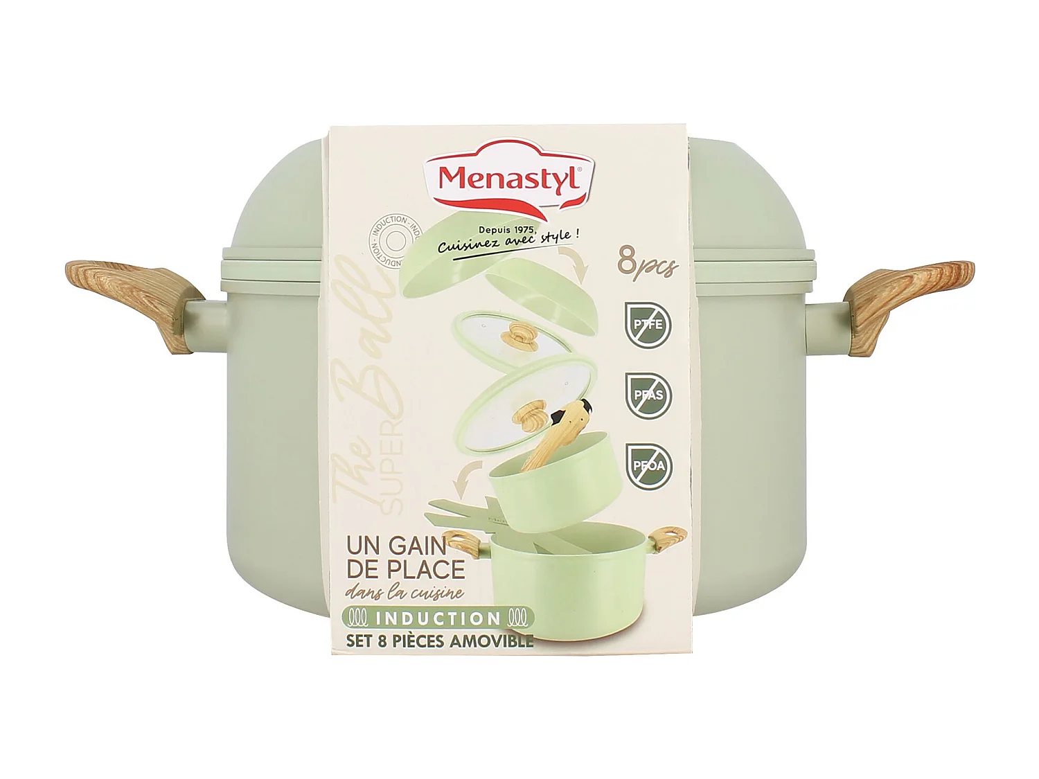 Menastyl - Set 8 Pieces Super Ball Colorama En Aluminium Recycle Celadon