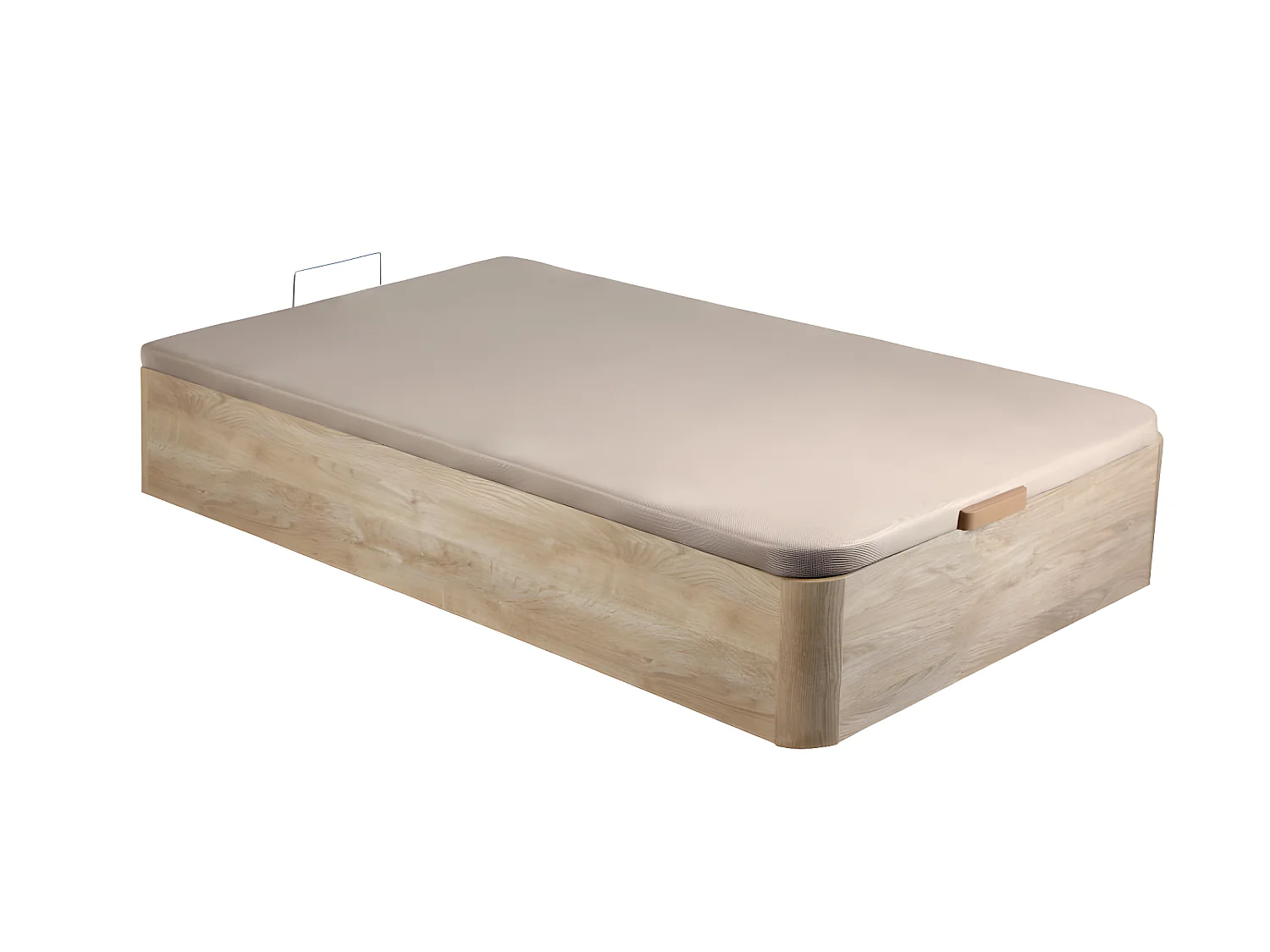 Samling 90 x 190 cm sängbälla med kistbotten ljusljusa natur + madrass med tasprungfjädrar fickmur 19 cm - DAYNI av YSMÉE