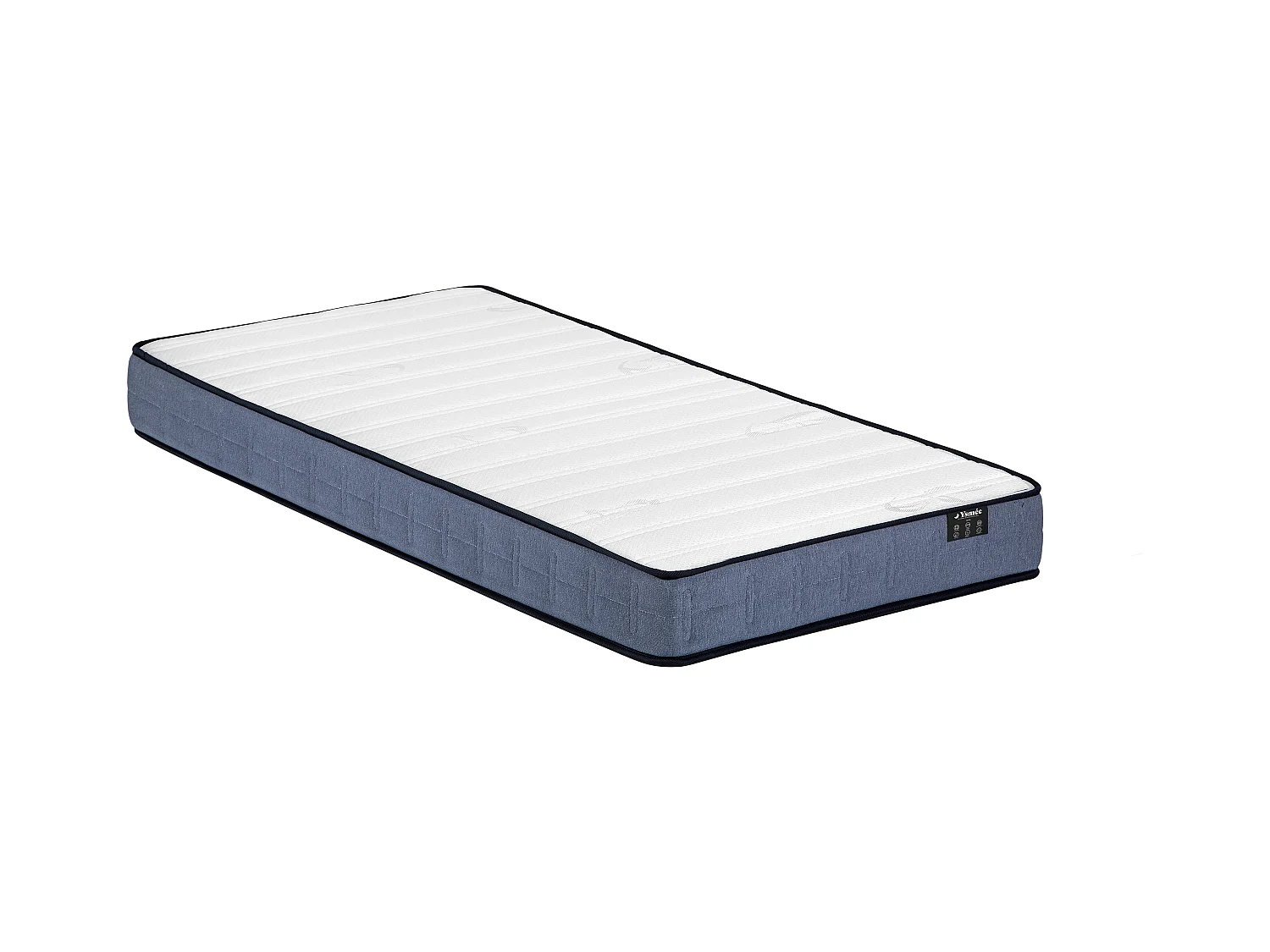 Ensemble 90 x 190 cm sommier coffre blanc + matelas ressorts ensachés ép.19cm - DAYNI de YSMÉE