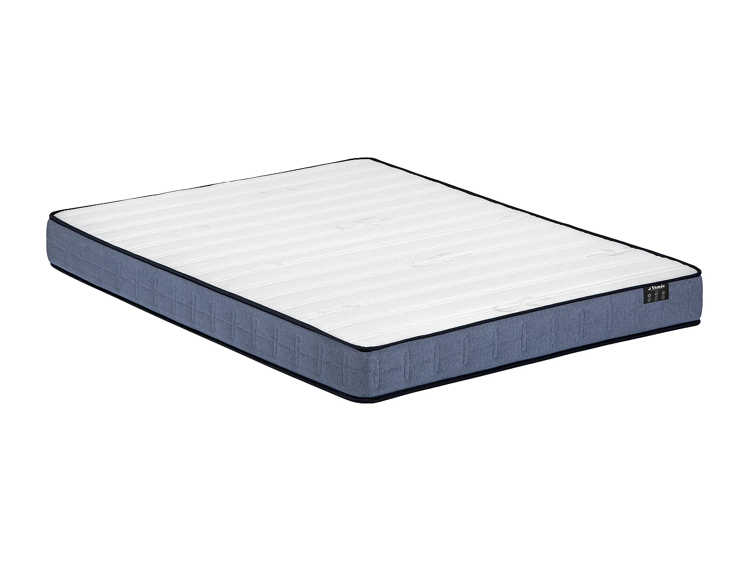 Ensemble 140 x 190 cm sommier coffre blanc + matelas ressorts ensachés ép.19cm - DAYNI de YSMÉE