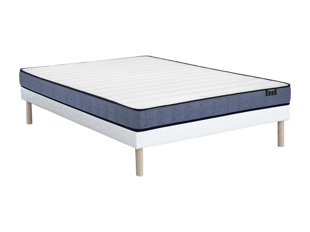 Ensemble 140 x 190 cm sommier tapissier + matelas ressorts ensachés ép.19cm - DAYNI de YSMÉE