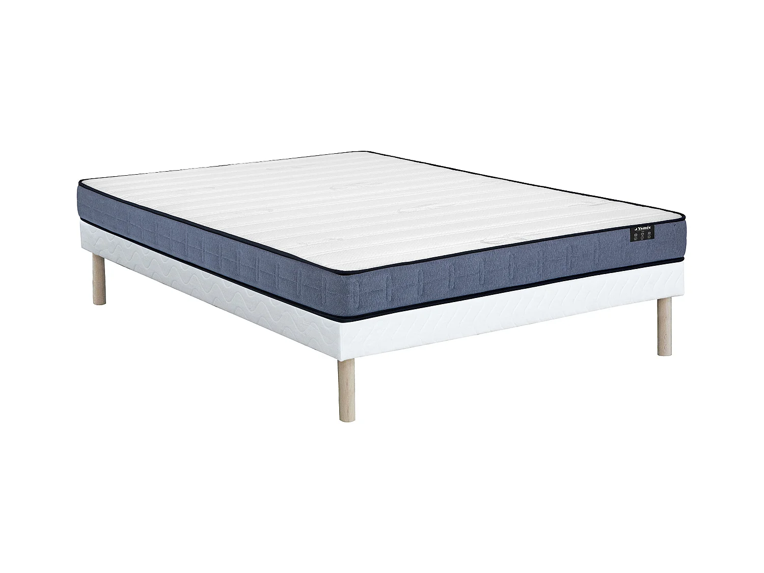 Ensemble 140 x 190 cm sommier tapissier + matelas ressorts ensachés ép.19cm - DAYNI de YSMÉE