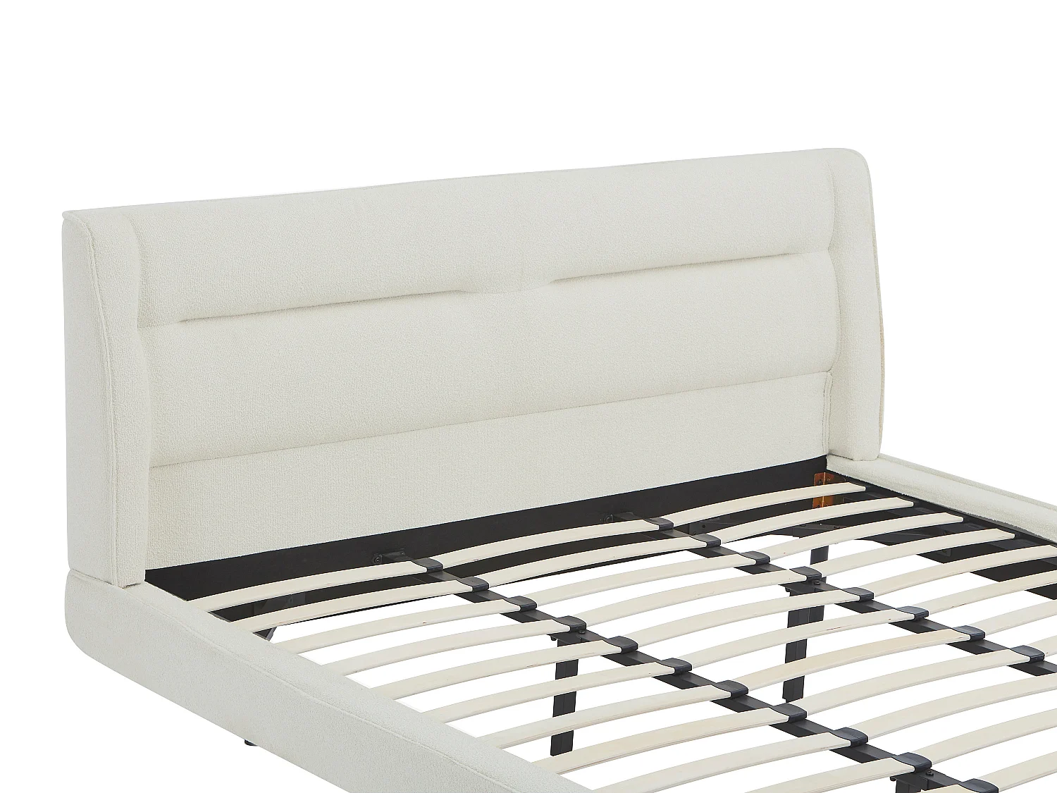 Seng 180 x 200 cm - Bouclé stoff - Beige + Madrass - ISYDE