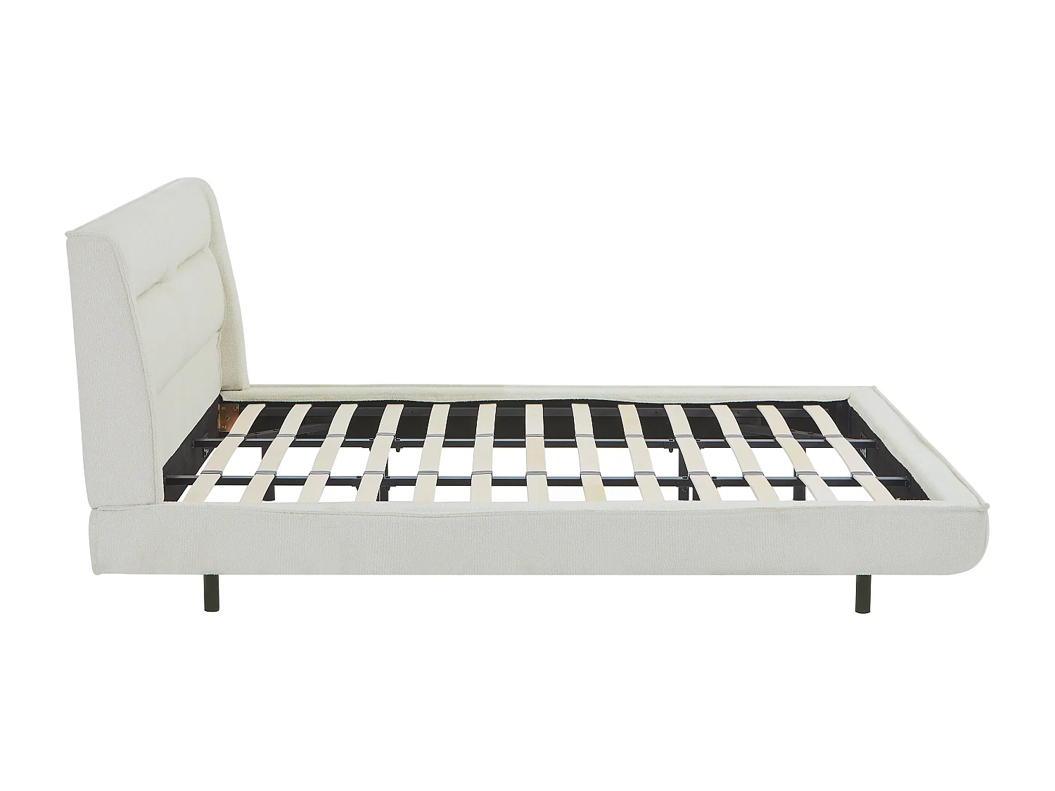 Seng 180 x 200 cm - Bouclé stoff - Beige + Madrass - ISYDE