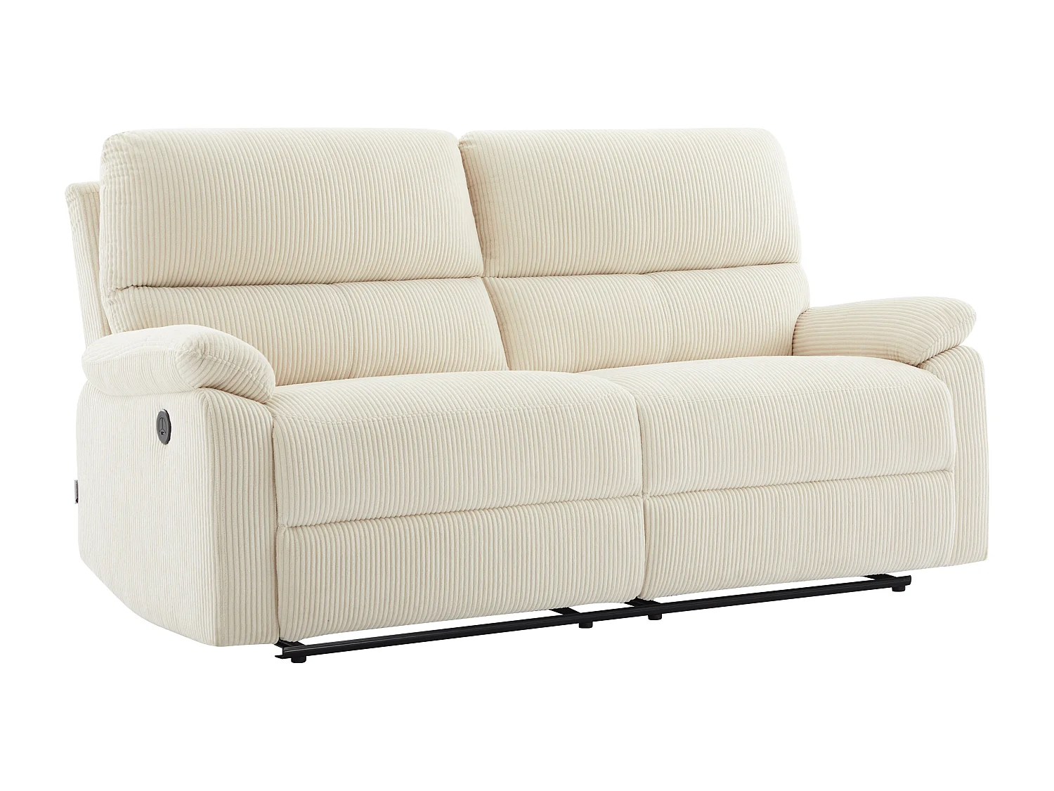 Canapés 3 places, 2 places et fauteuil relax électrique en velours côtelé beige LUNANO