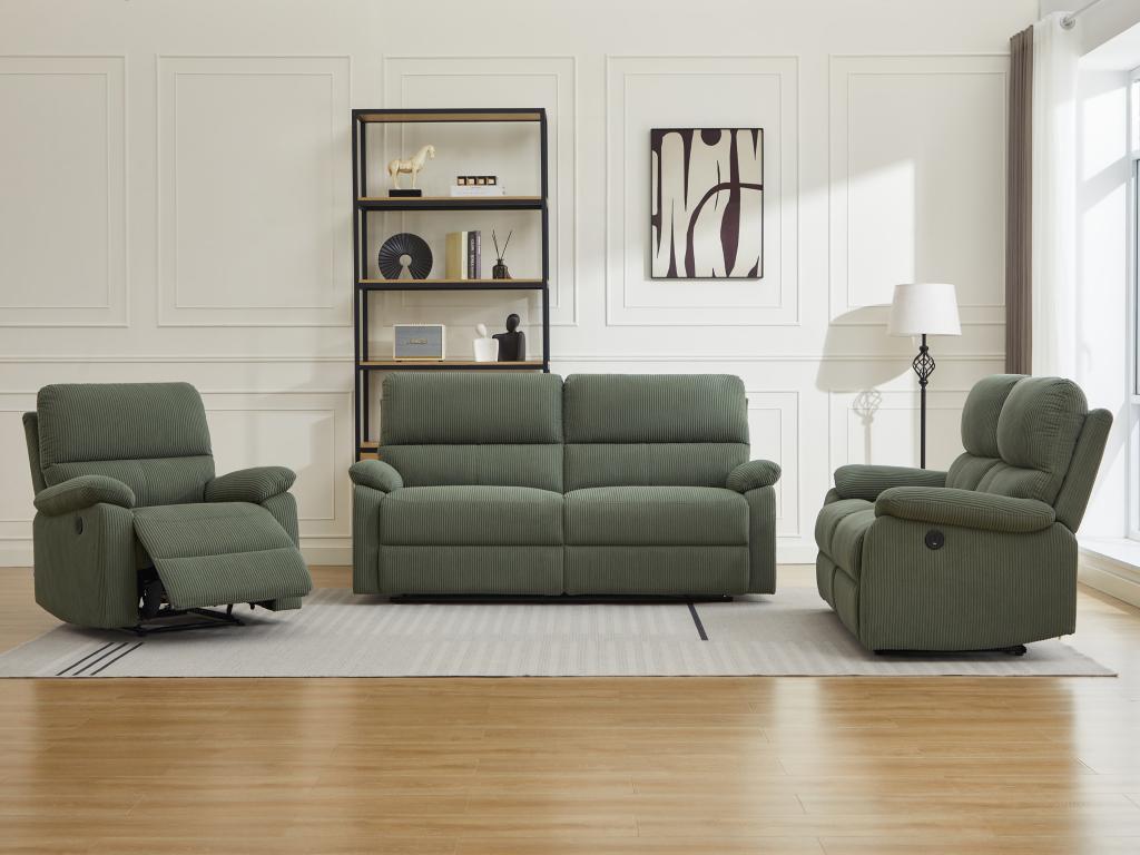 Relaxsofa elektrisch 3-Sitzer, 2-Sitzer & Relaxsessel elektrisch - Cord - G günstig online kaufen