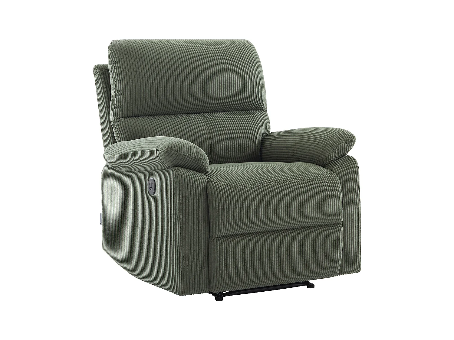 3-personers sofa, 2-personers sofa og elektrisk lænestol i grøn fløjl LUNANO