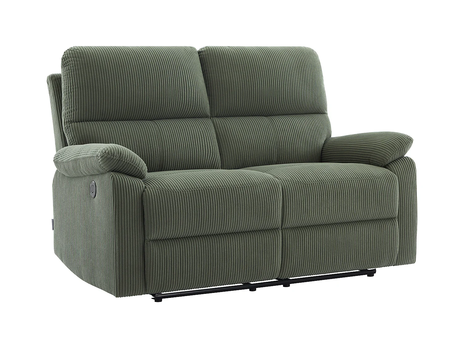 3-personers sofa, 2-personers sofa og elektrisk lænestol i grøn fløjl LUNANO