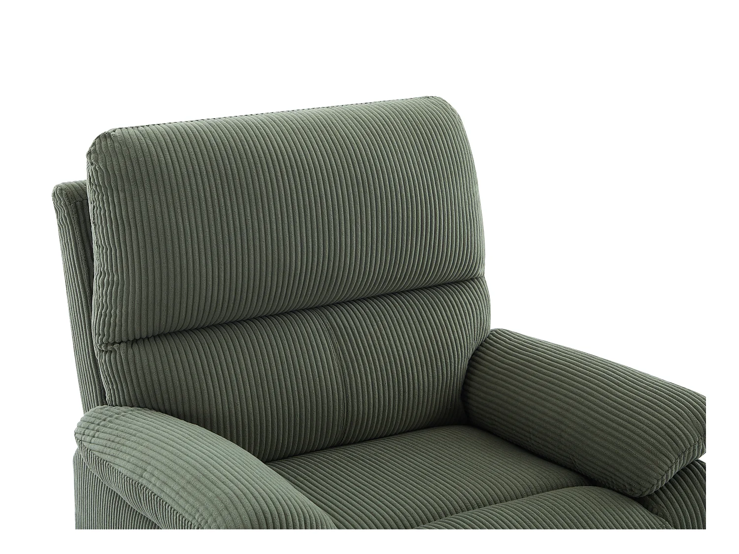 3-personers sofa, 2-personers sofa og elektrisk lænestol i grøn fløjl LUNANO