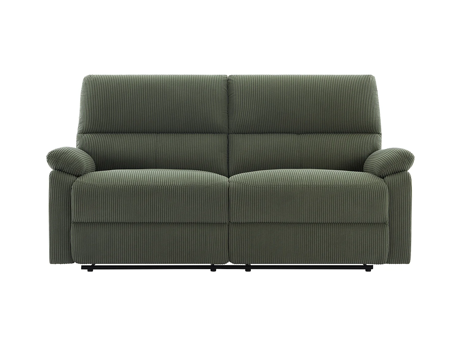 3-personers sofa, 2-personers sofa og elektrisk lænestol i grøn fløjl LUNANO