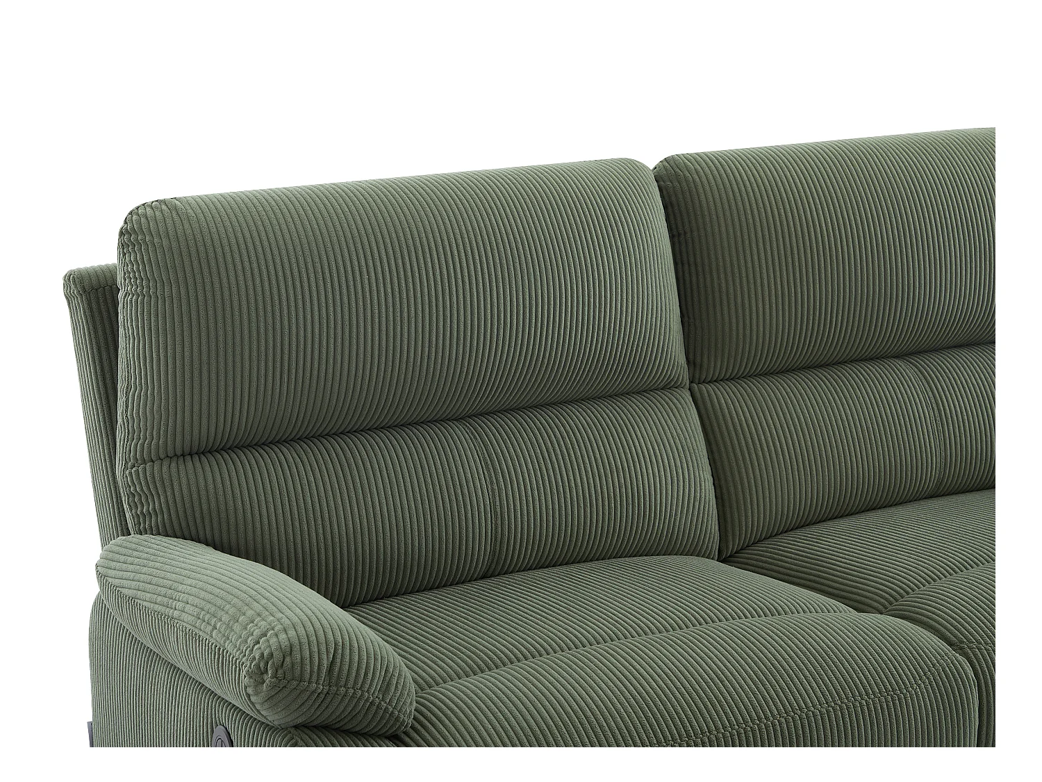 3-personers sofa, 2-personers sofa og elektrisk lænestol i grøn fløjl LUNANO