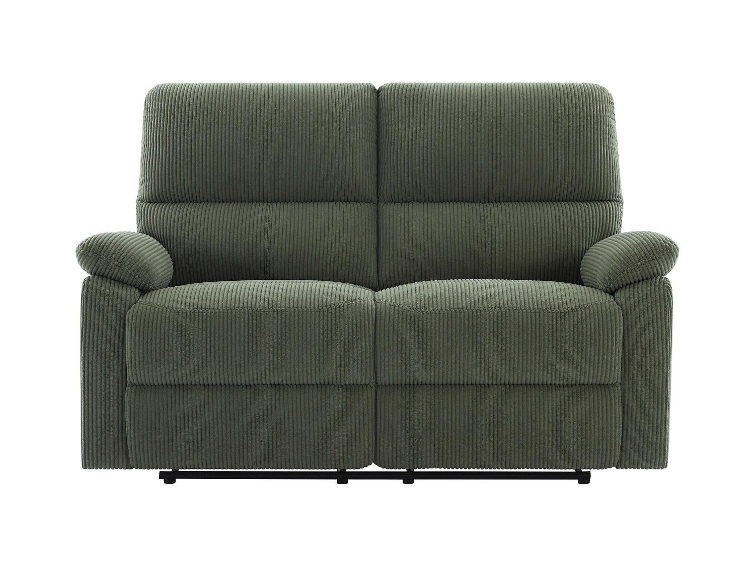 3-personers sofa, 2-personers sofa og elektrisk lænestol i grøn fløjl LUNANO