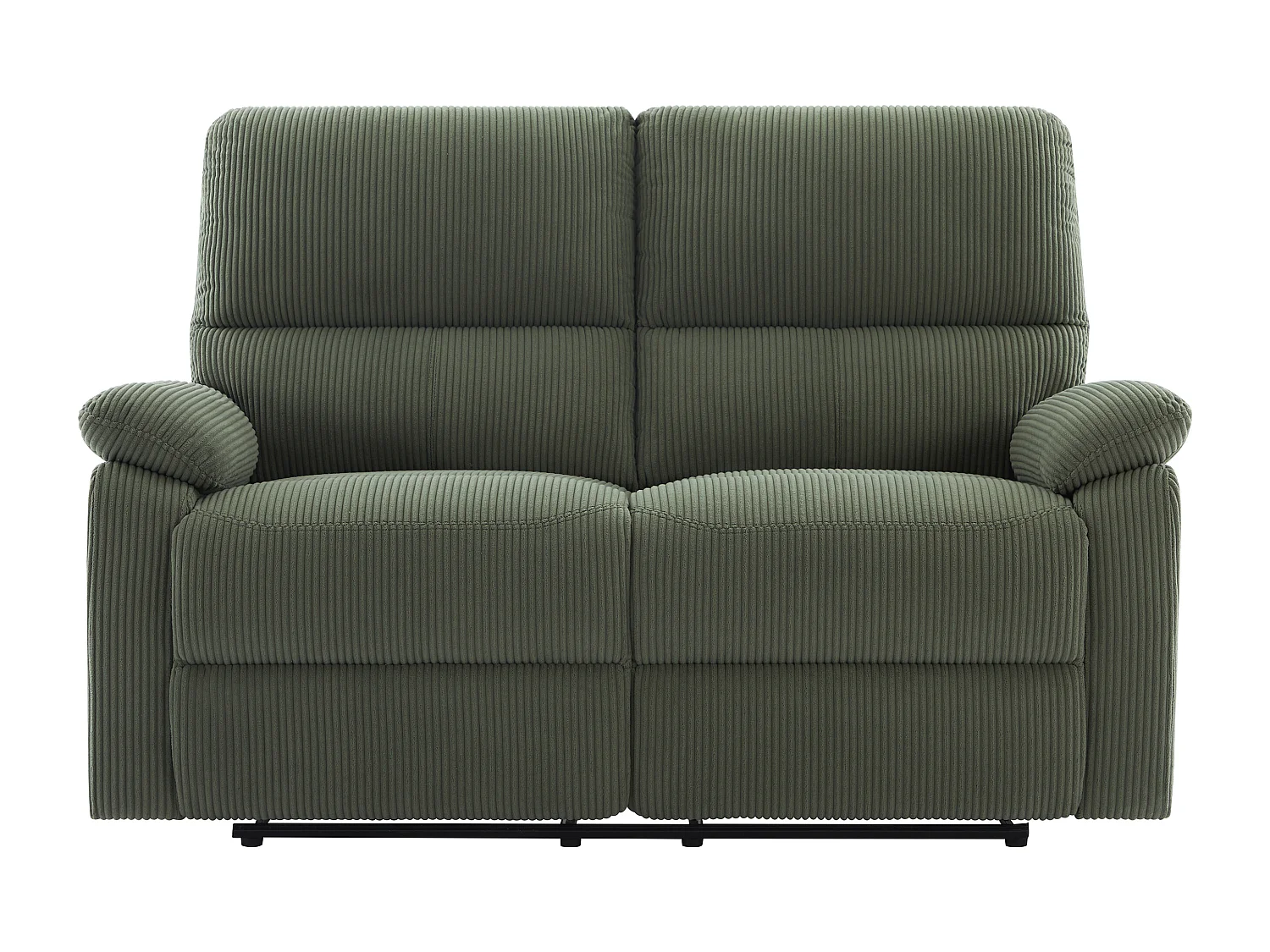 Canapés 3 places, 2 places et fauteuil relax électrique en velours côtelé vert LUNANO