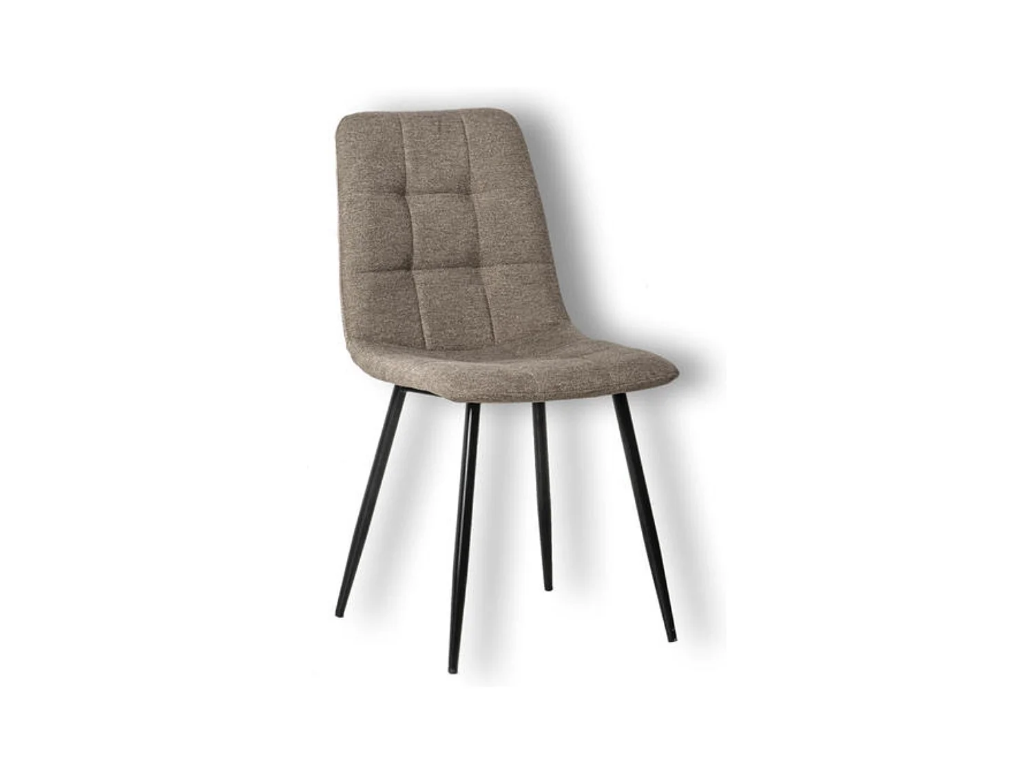 Lot de 4 chaises de salle à manger modernes "Eclisse" en tissu beige, 44x55 cm, 81h