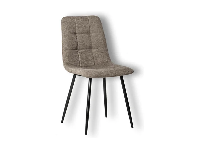 Conjunto de 4 cadeiras de jantar modernas "Eclisse" estofadas em tecido bege, 44x55 cm, 81h