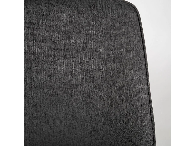 Lot de 2 tabourets hauts "Fox" gris foncé en tissu rembourré avec repose-pieds cm 44x50 94h