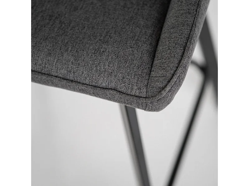 Set di 2 sgabelli alti grigio scuro "Fox" in tessuto imbottito con poggiapiedi cm 44x50 94h