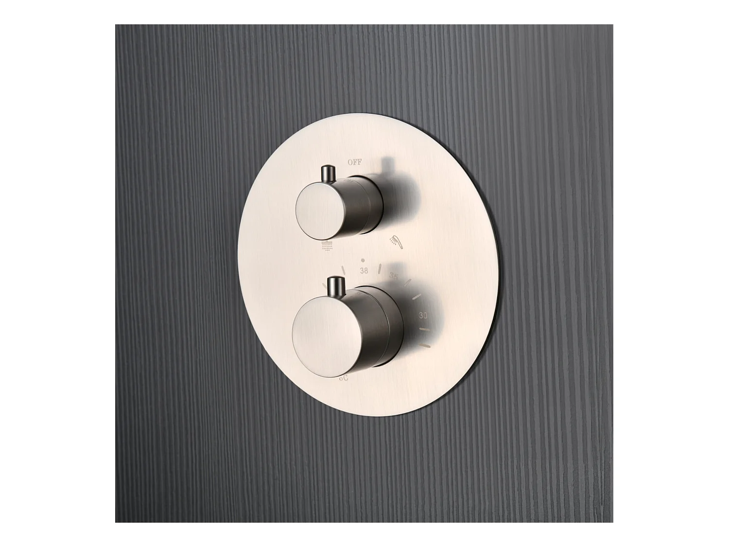 Colonne de Douche Encastrée avec Mitigeur Thermostatique niquel brossé anti-calcaire - Design Moderne - MONZA IMEX