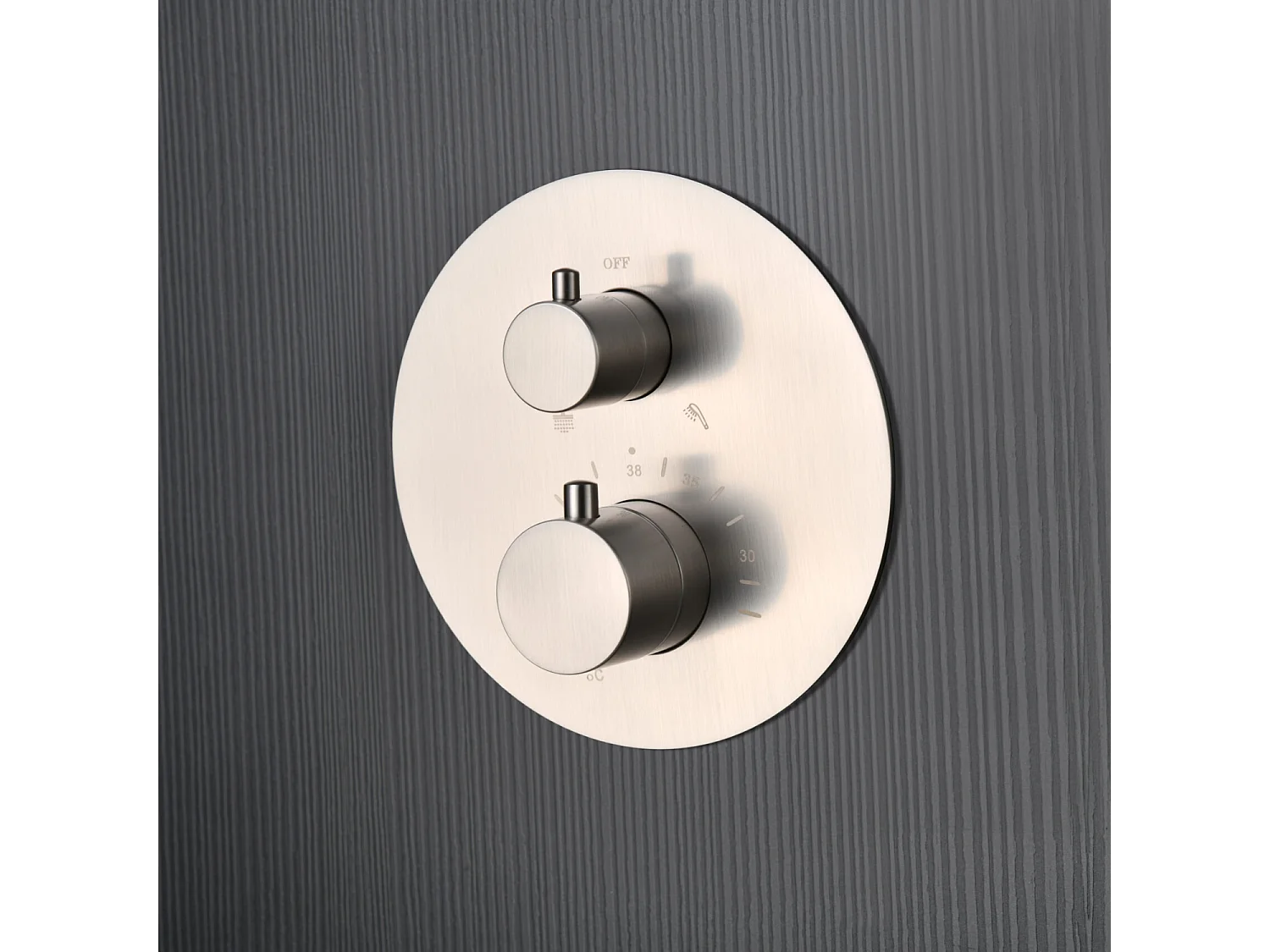 Colonne de Douche Encastrée avec Mitigeur Thermostatique niquel brossé anti-calcaire - Design Moderne - MONZA IMEX