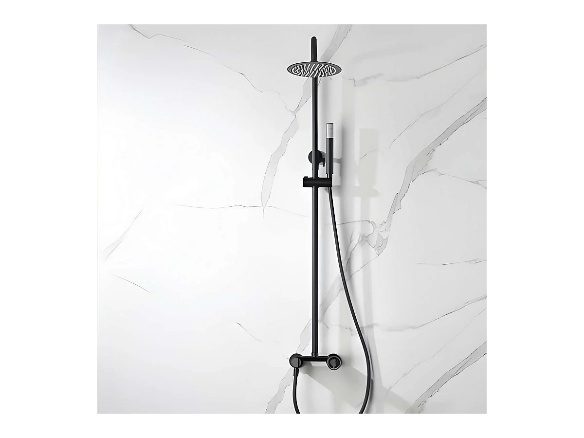 Colonne de Douche noir mat anti-calcaire - Design Moderne et Économie d'eau - Kit Complet OLIMPO IMEX