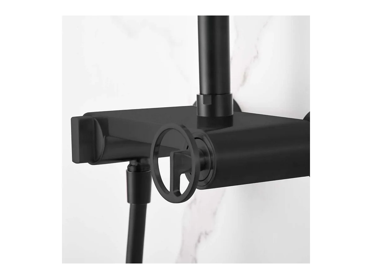 Colonne de Douche noir mat anti-calcaire - Design Moderne et Économie d'eau - Kit Complet OLIMPO IMEX