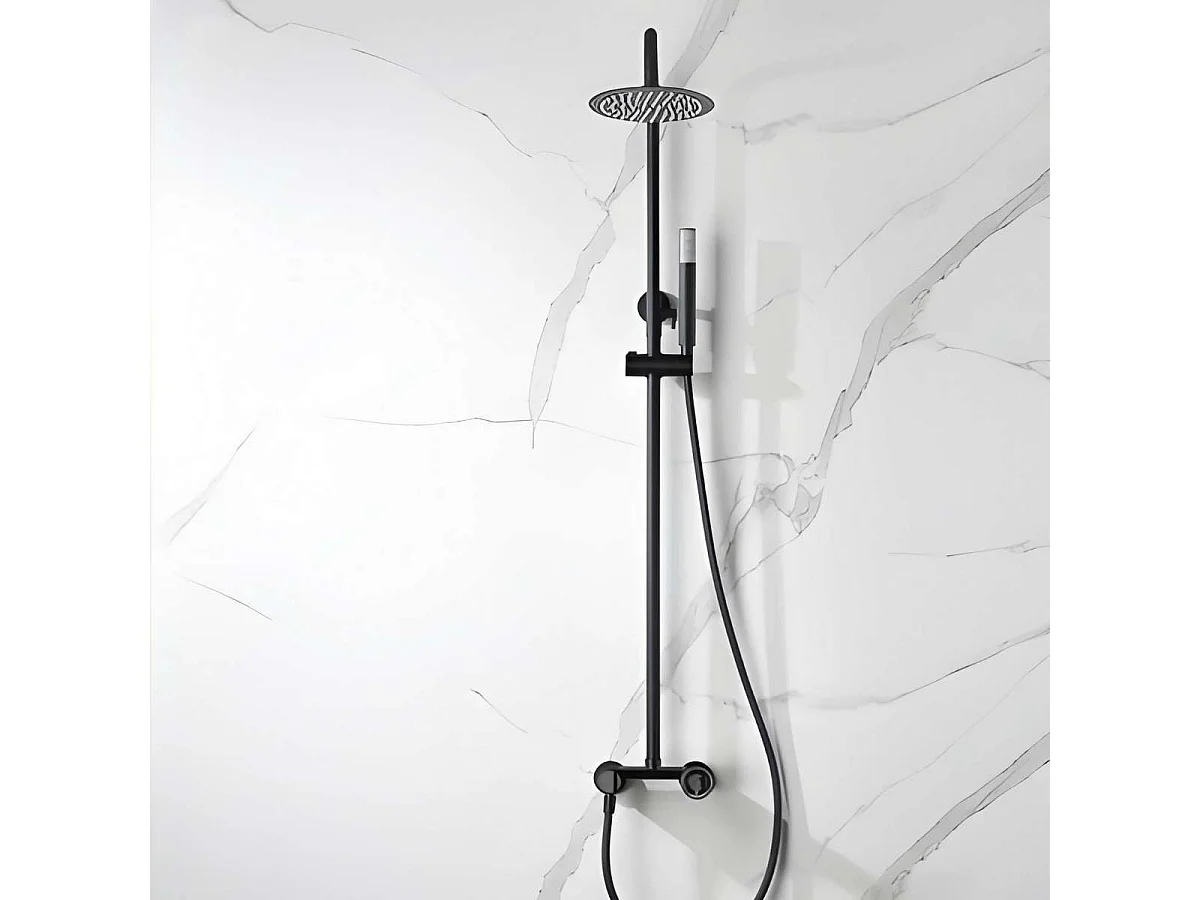 Colonne de Douche noir mat anti-calcaire - Design Moderne et Économie d'eau - Kit Complet OLIMPO IMEX