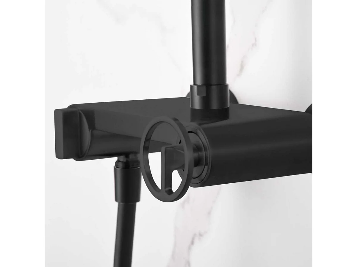 Colonne de Douche noir mat anti-calcaire - Design Moderne et Économie d'eau - Kit Complet OLIMPO IMEX