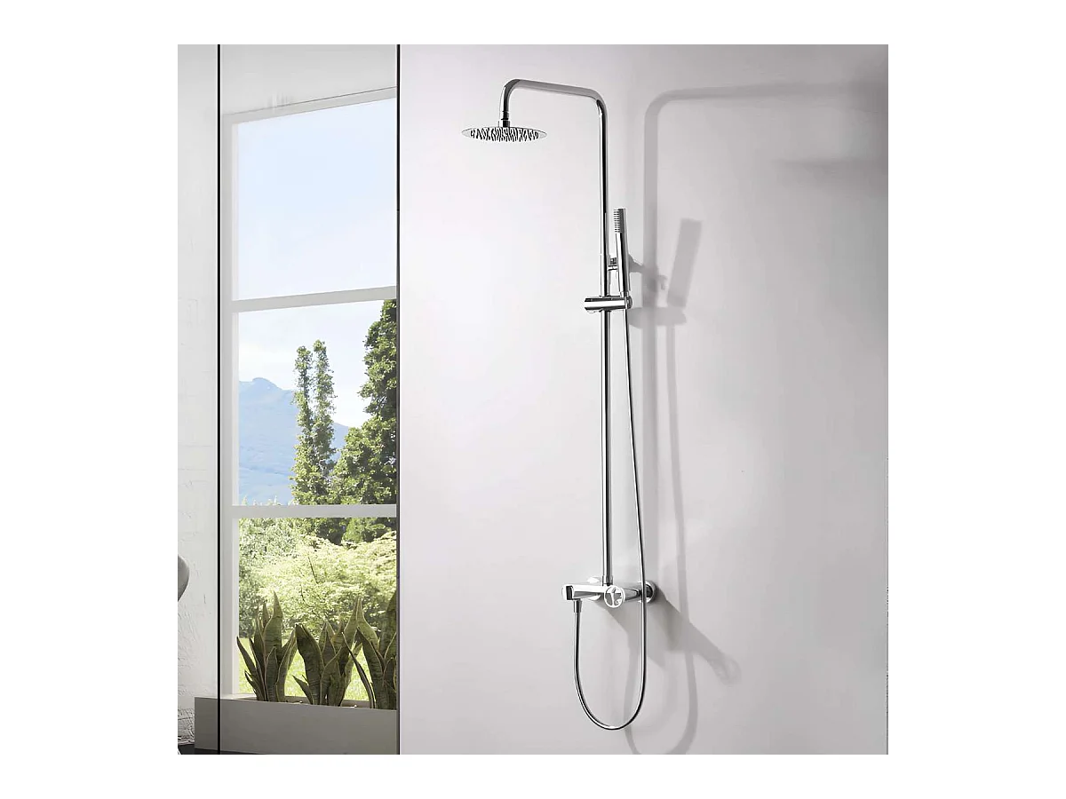 Colonne de Douche chromé anti-calcaire - Design Moderne et Économie d'eau - Kit Complet OLIMPO IMEX