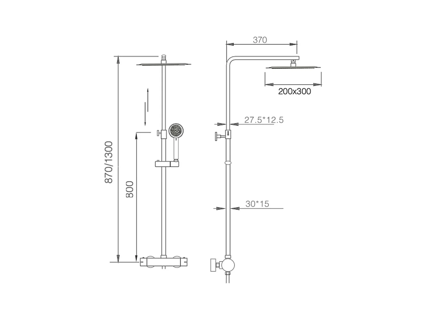 Colonne de Douche avec Mitigeur Thermostatique chromé anti-calcaire - Design Moderne - PRAGAIMEX