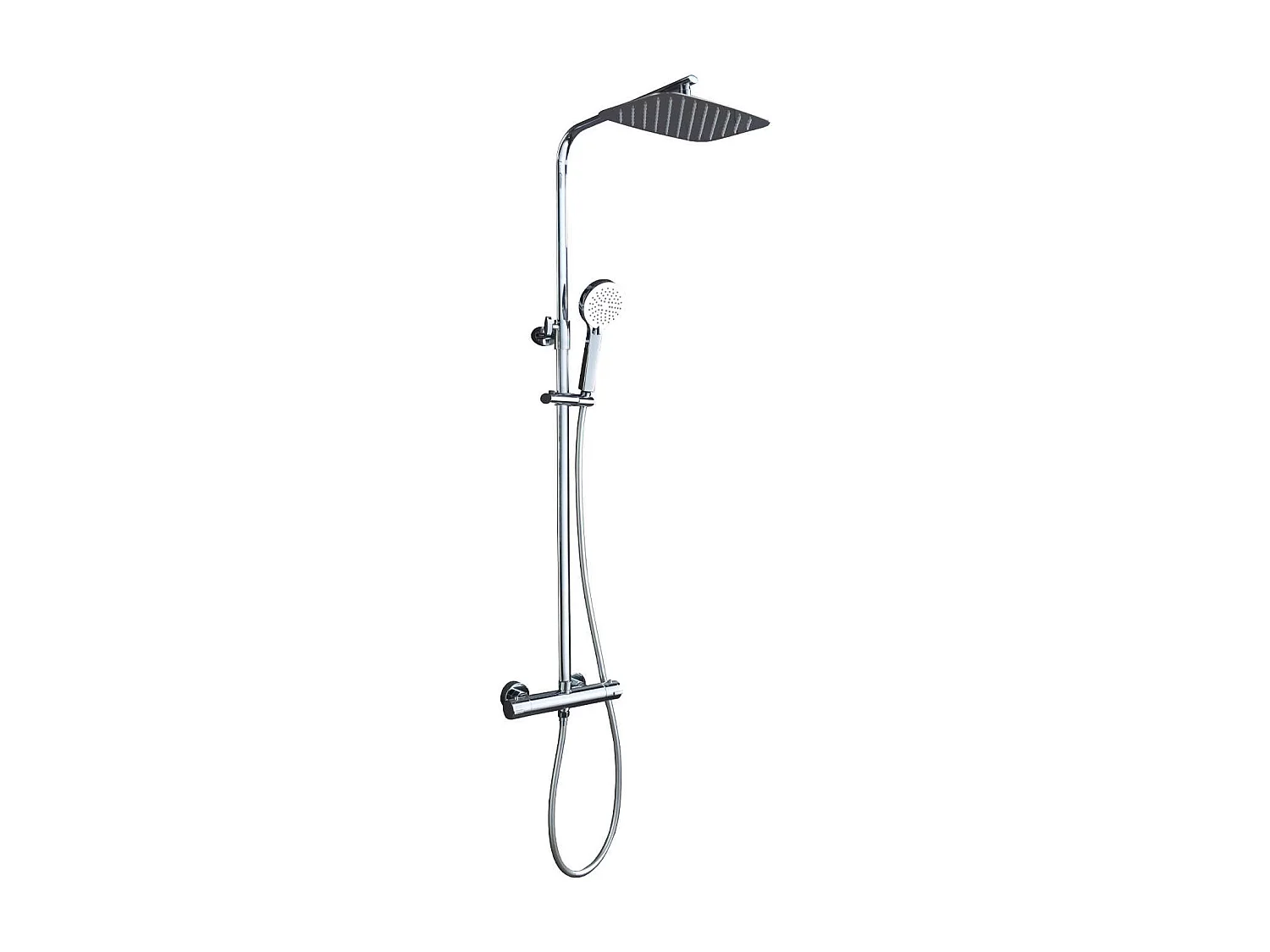 Colonne de Douche avec Mitigeur Thermostatique chromé anti-calcaire - Design Moderne - PRAGAIMEX