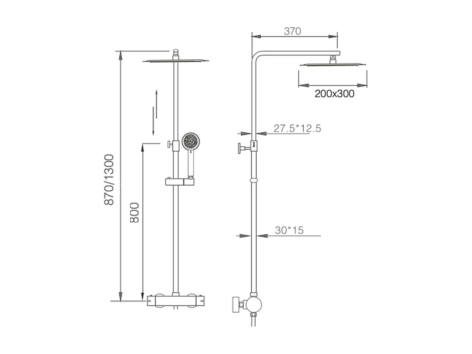 Colonne de Douche avec Mitigeur Thermostatique chromé anti-calcaire - Design Moderne - PRAGAIMEX